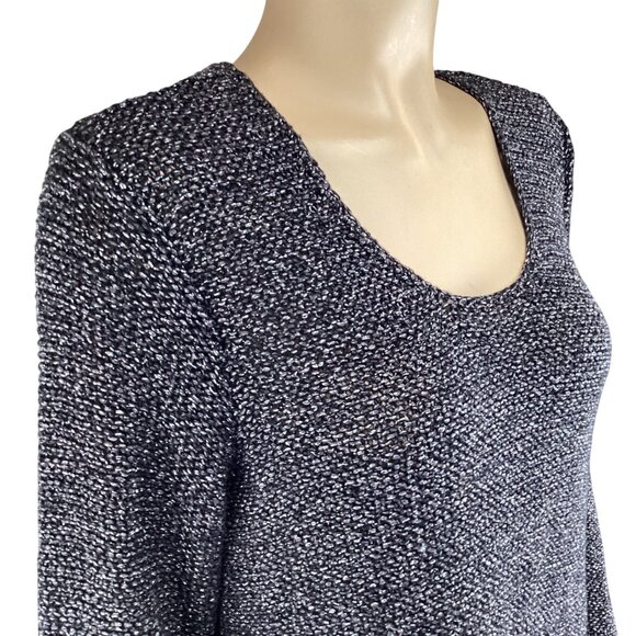 J.Jill Womens‎ Sweater Size Small Black Metallic Knit Long Sleeve Scoop Neck - Picture 7 of 10